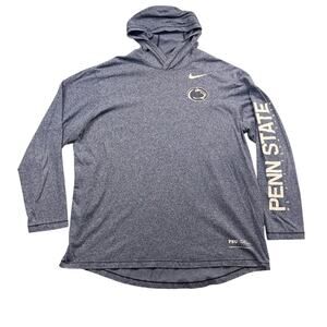 Nike Penn State Hooded Long Sleeve Shirt Men's XXL Hoodie T-Shirt Navy Blue